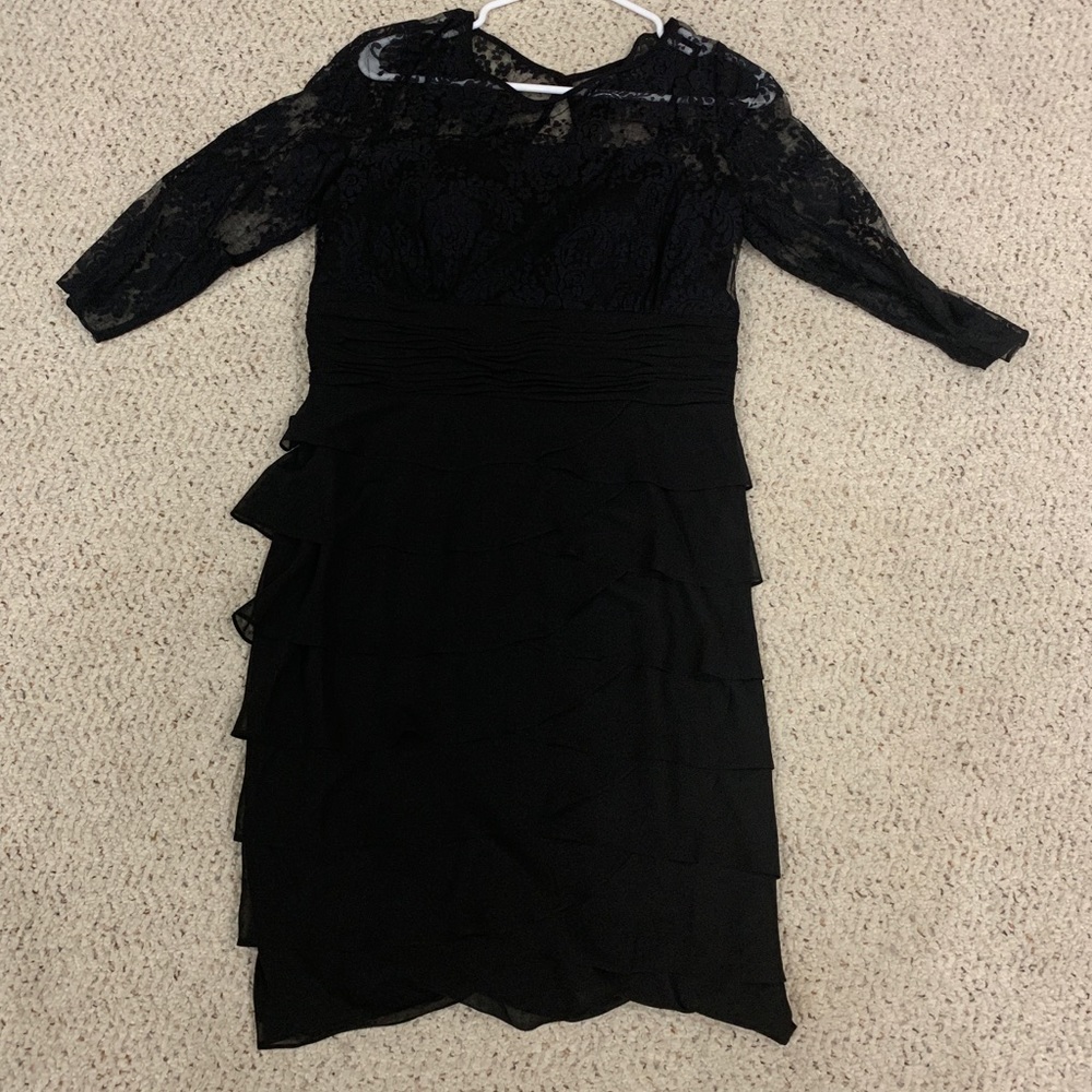 Black Lace Dress with ruffles